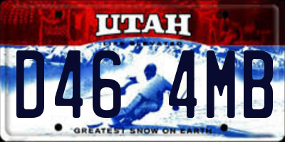 UT license plate D464MB