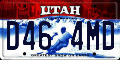 UT license plate D464MD