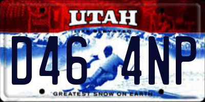 UT license plate D464NP