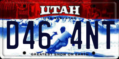 UT license plate D464NT