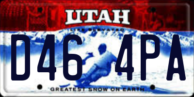 UT license plate D464PA