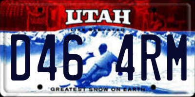 UT license plate D464RM