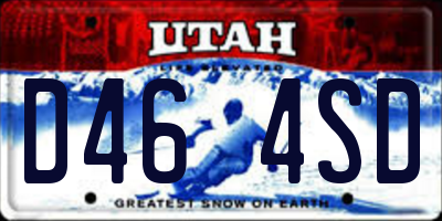 UT license plate D464SD