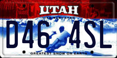 UT license plate D464SL