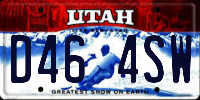 UT license plate D464SW