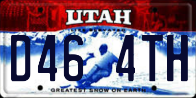 UT license plate D464TH