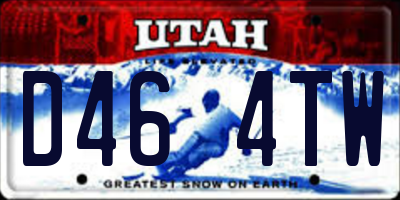 UT license plate D464TW