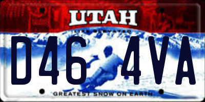 UT license plate D464VA