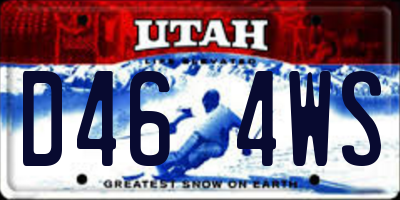UT license plate D464WS