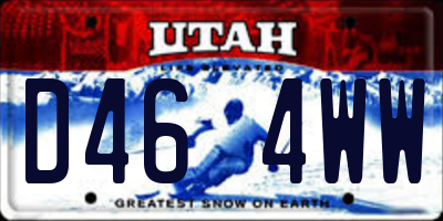 UT license plate D464WW