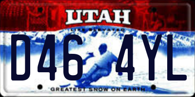 UT license plate D464YL