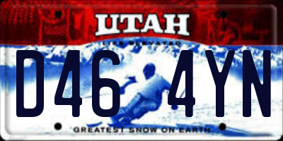UT license plate D464YN