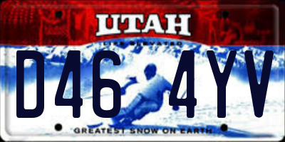 UT license plate D464YV