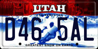 UT license plate D465AL