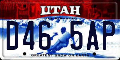 UT license plate D465AP