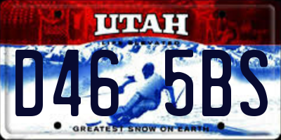 UT license plate D465BS