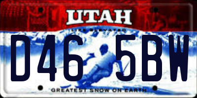 UT license plate D465BW
