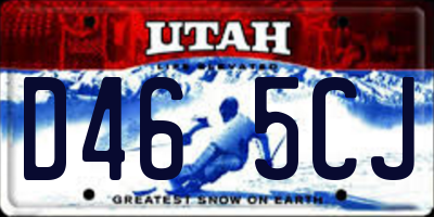 UT license plate D465CJ