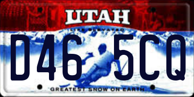 UT license plate D465CQ
