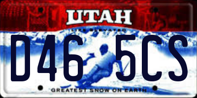 UT license plate D465CS
