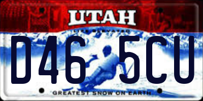 UT license plate D465CU