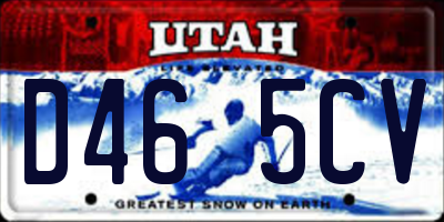 UT license plate D465CV