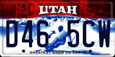 UT license plate D465CW