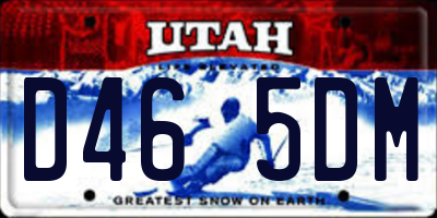 UT license plate D465DM
