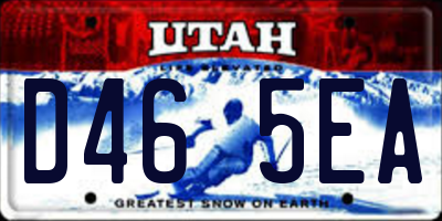 UT license plate D465EA