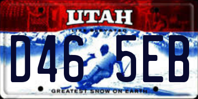 UT license plate D465EB