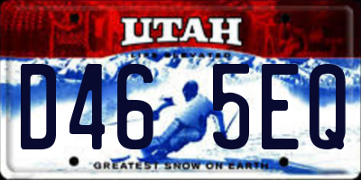UT license plate D465EQ