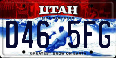 UT license plate D465FG