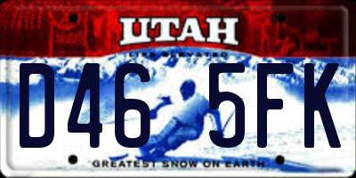 UT license plate D465FK