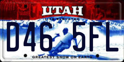 UT license plate D465FL