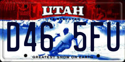 UT license plate D465FU