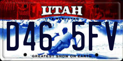 UT license plate D465FV