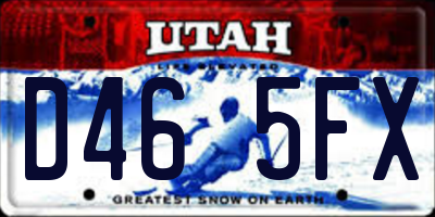 UT license plate D465FX