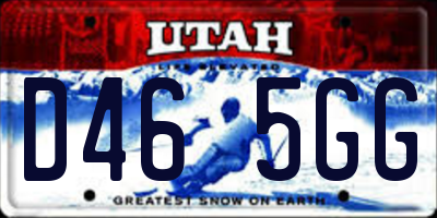 UT license plate D465GG