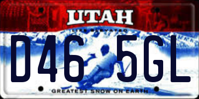 UT license plate D465GL
