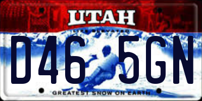 UT license plate D465GN