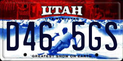 UT license plate D465GS