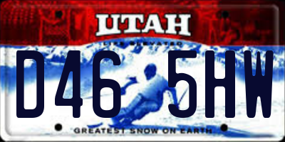 UT license plate D465HW