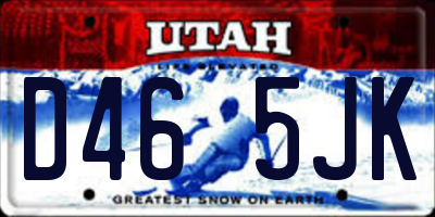UT license plate D465JK