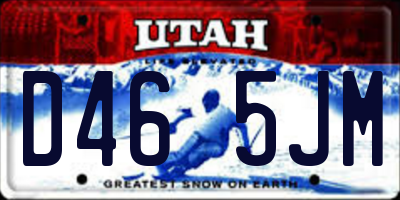 UT license plate D465JM