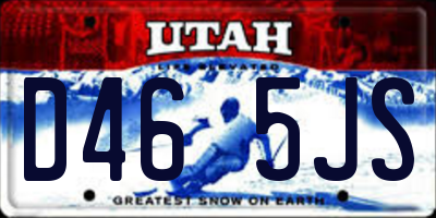 UT license plate D465JS