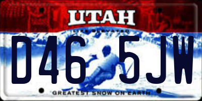 UT license plate D465JW