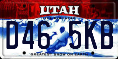 UT license plate D465KB
