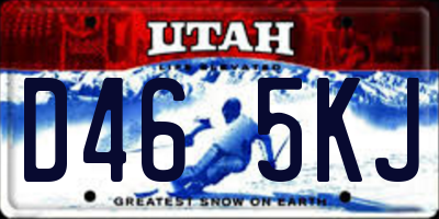 UT license plate D465KJ
