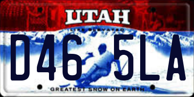 UT license plate D465LA