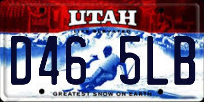 UT license plate D465LB